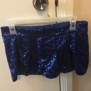 Blue sequined shorts
